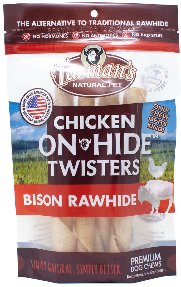 Medium Chicken ON-HIDE Bison Twisters Package Front