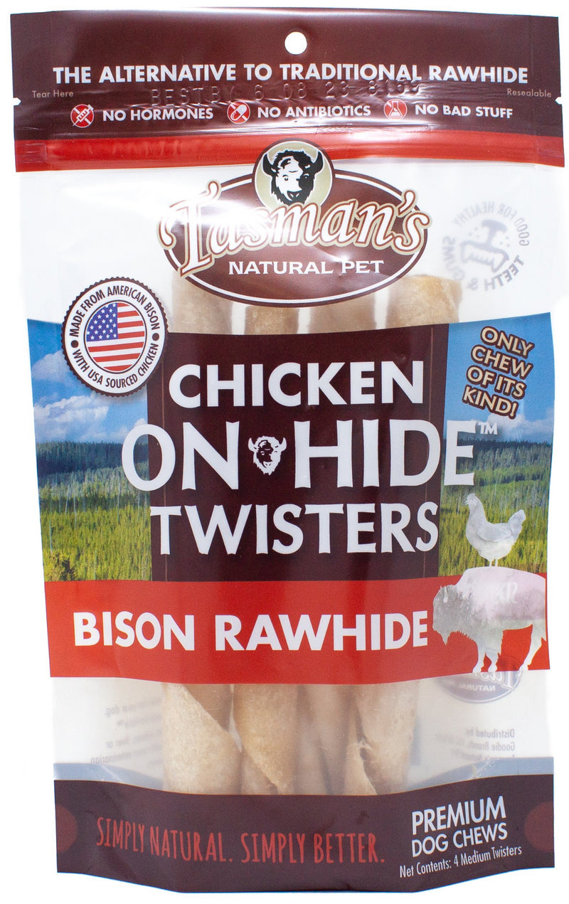 Medium Chicken ON-HIDE Bison Twisters Package Front