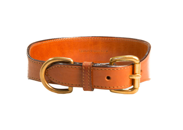 Bison Leather Tapered Collar Front
