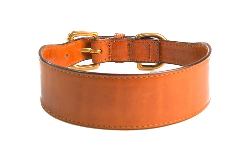 Bison Leather Tapered Collar Back