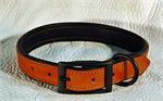 Bison & Elk Leather Dog Collar | QTan/Black 5/8x12"