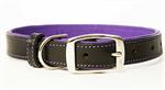 Bison & Elk Leather Dog Collar | Black/Purple 3/4x16"