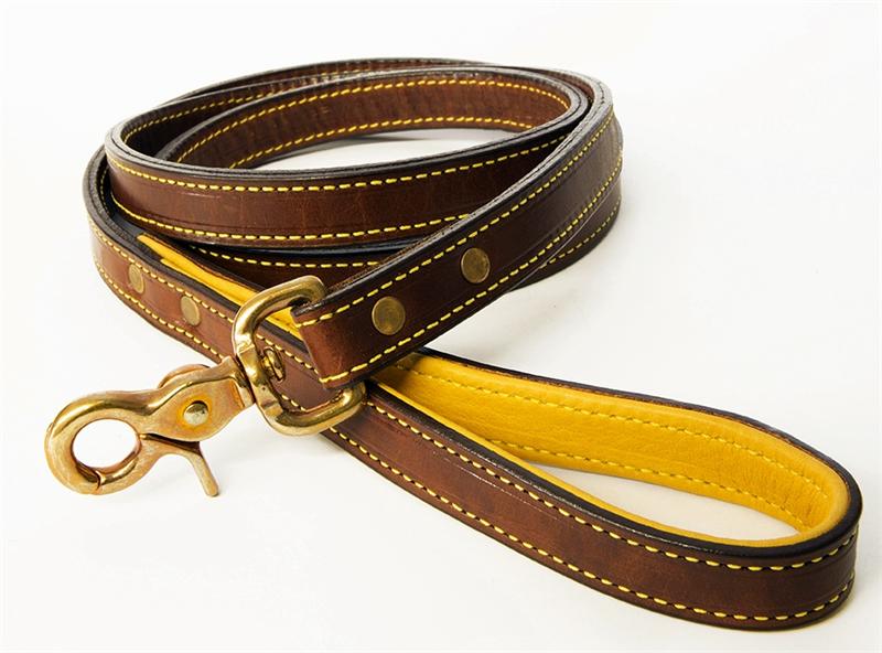 Bridle Tanned Bison & Elk Leather 5' Dog Leads