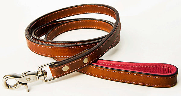 Bridle Tanned Bison & Elk Leather 5' Dog Leads