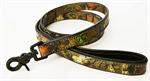 Veg Tanned  Camouflage Bison & Elk  5' Leather Leads| Color| Camo/Black;Size| 5/8" x 5'