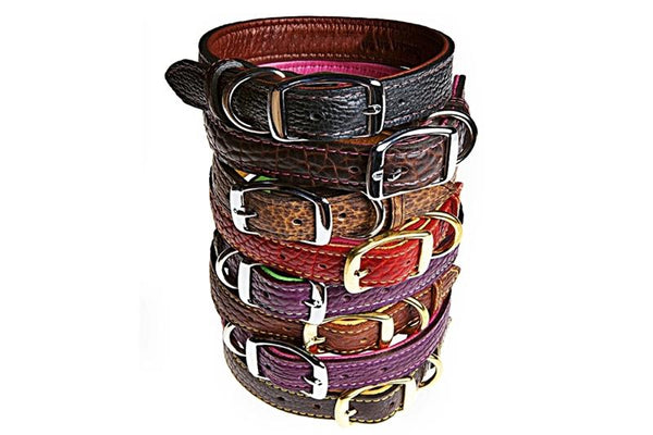 Tucson Bison and Elk Leather Dog Collar | Made in USA